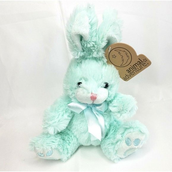 Animal Adventure Daisy Bunny Plush Mint Green Cuddle Bunny  8" - Picture 1 of 12